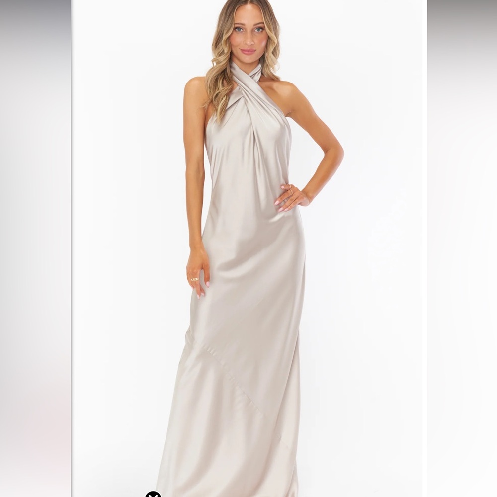Show me your mumu - jasmine Halter dress - show me the ring luxe satin